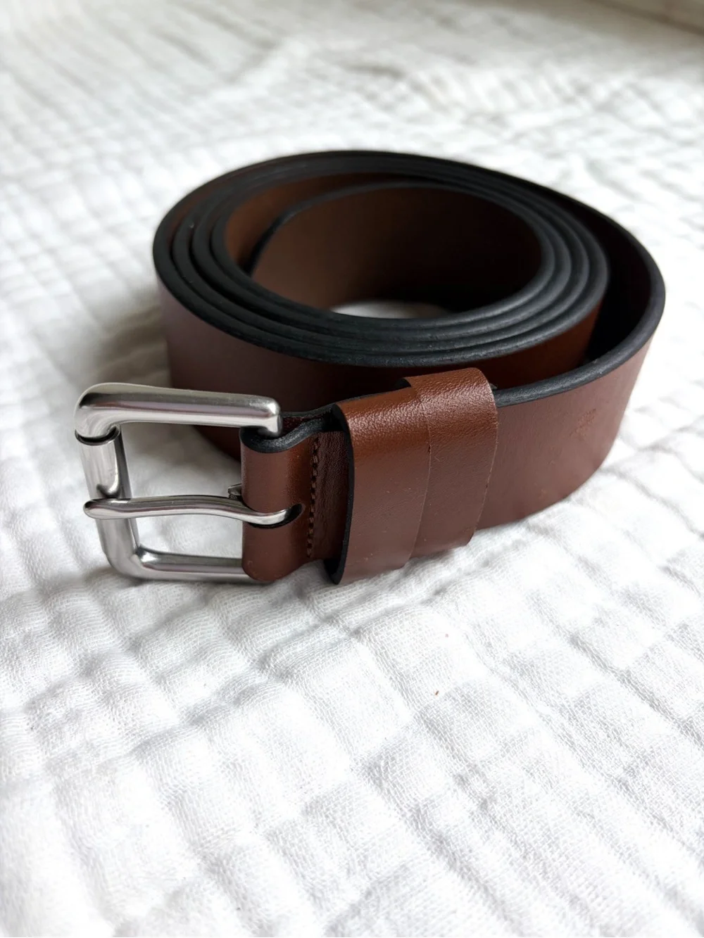 Polo Ralph Lauren Men’s Brown Leather Belt Silver Buckle Size 52 130 XL Big Tall